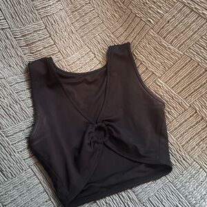 Amazon Black Knot Front Crop Top